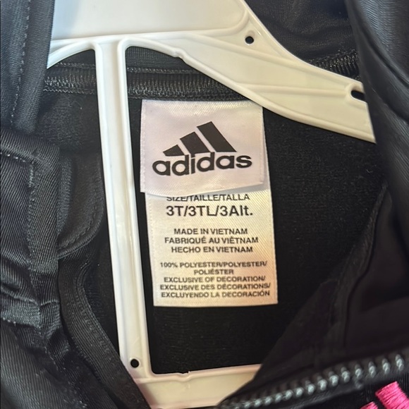 Adidas Kids Black and Pink Tracksuit - Picture 3 of 3